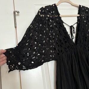 Free People, size S, Black Lace Mini Dress